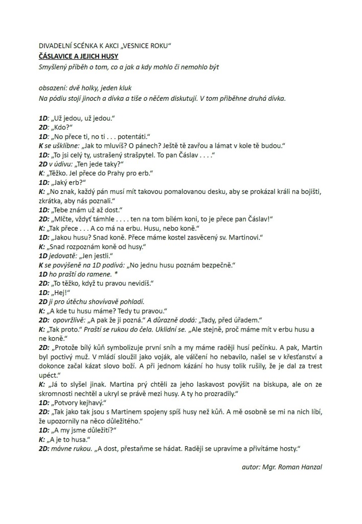 Divadelní scénka k akci Vesnice roku